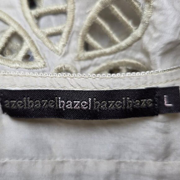 Hazel Silk Cotton Floral Embroidered Top L - Picture 9 of 10